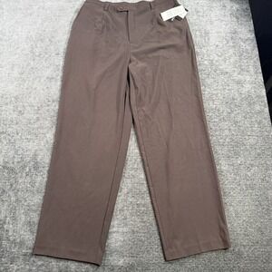 Danielle B. Women's Dress Pants Size 16 High Rise Straight Leg Brown Stretch NWT